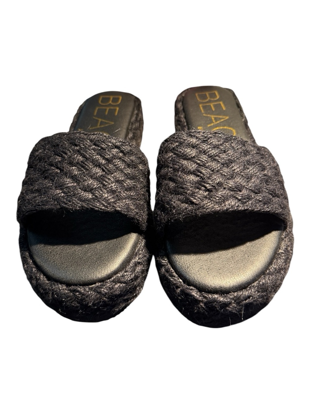 Beach by Matisse Black Woven Platform Slide Sandals Women’s Size 10 NWOB